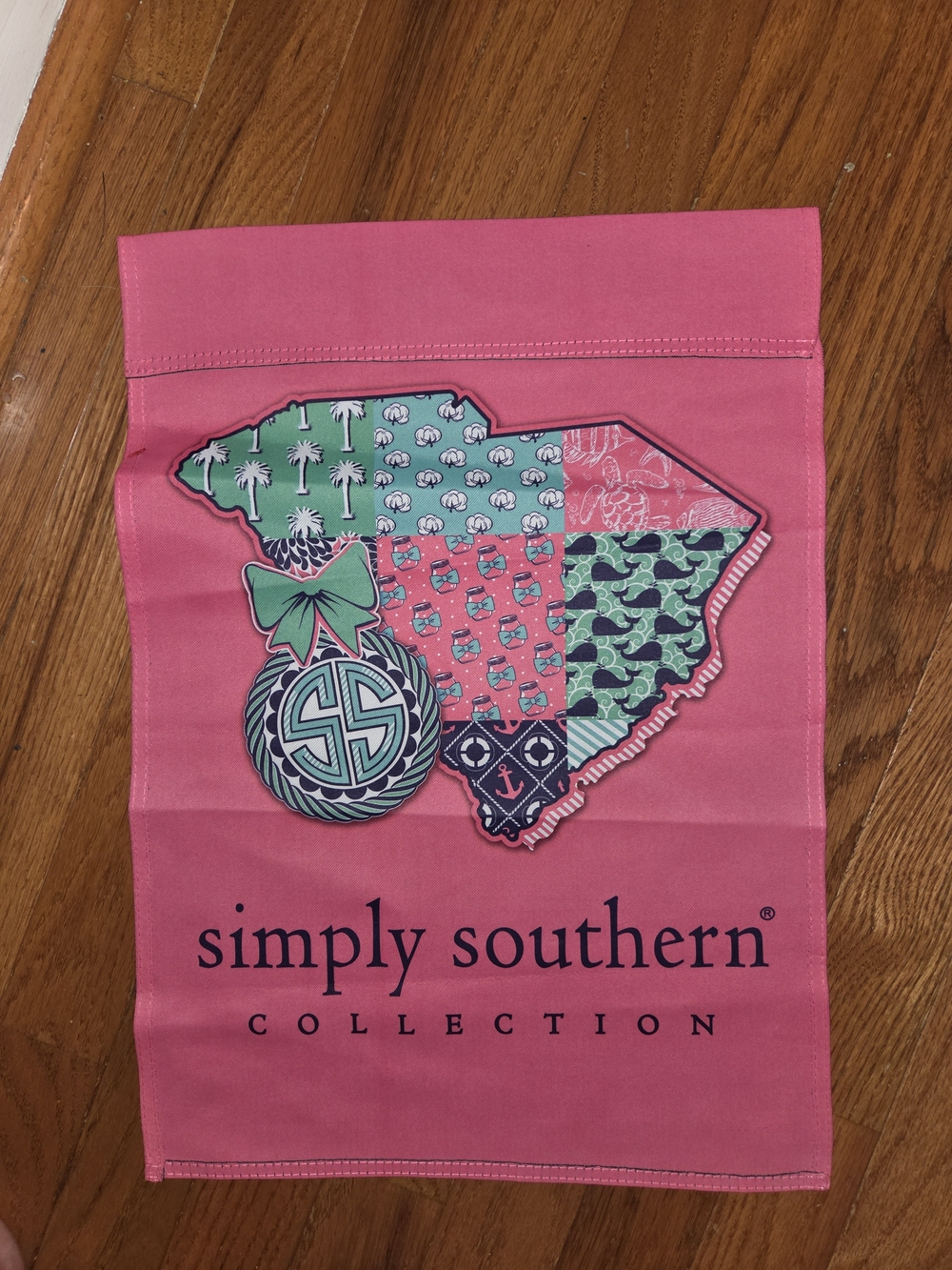 Simply Southern Pink Patchwork State Flag with Mint and Coral Accents